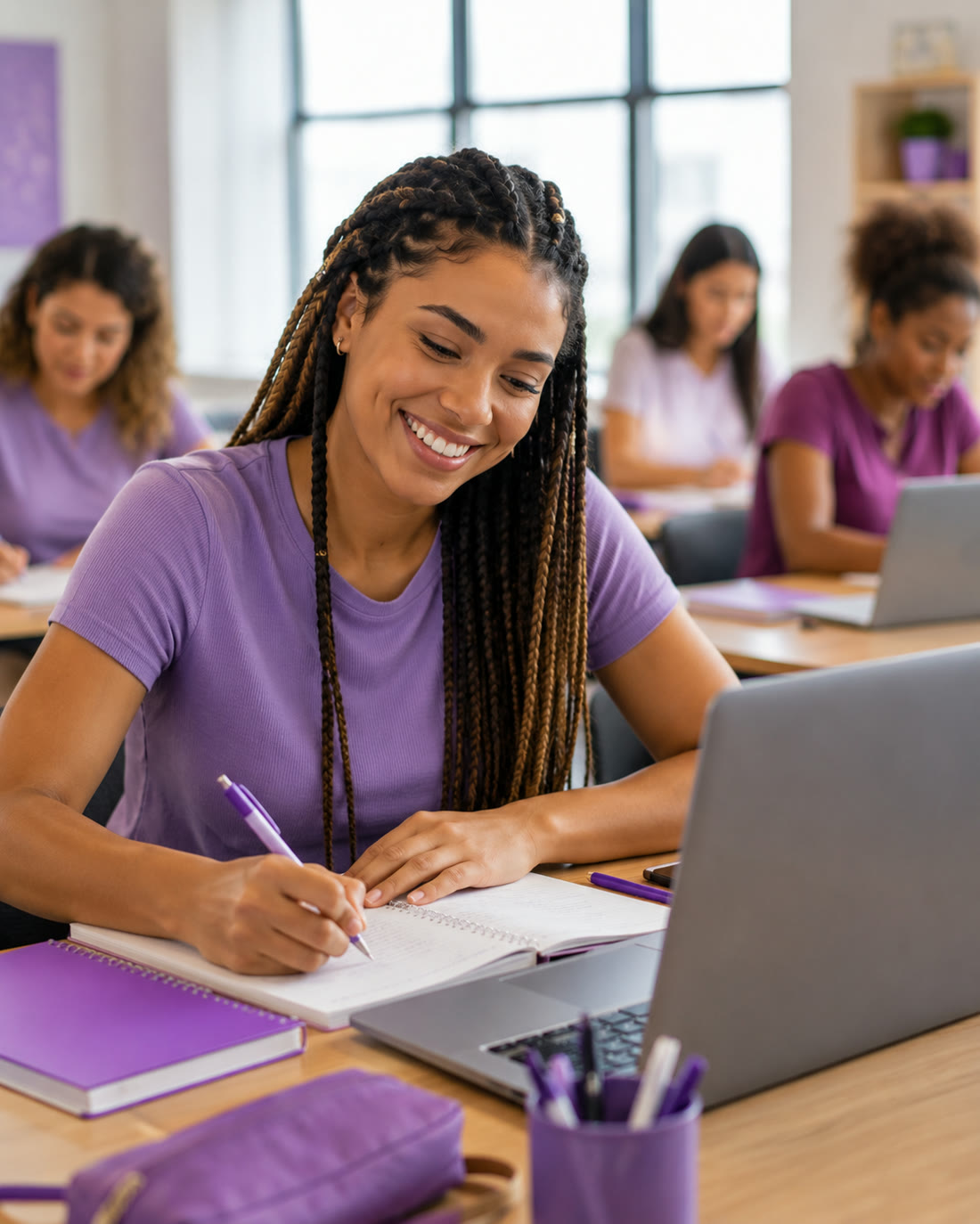 Mulher em curso de capacitação profissional — imagem ilustrativa